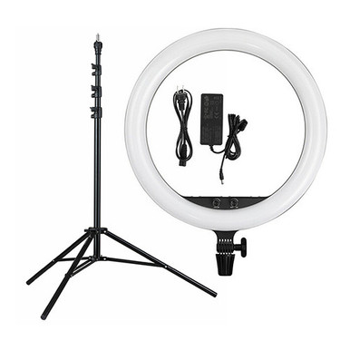 ON AIR Ring Light Pro - 10” LED Ring Light w/ Adjustable Tripod Stand,  Phone Mount & Microphone, Black 