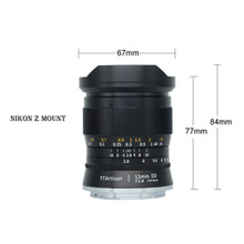 TTArtisan 11mm f2.8 Lens for Nikon Z Full Frame Black