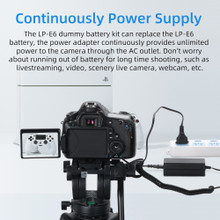 KingMa DC to LP-E6 dummy battery Coupler with AC adapter & NZ Plug