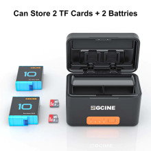 ZGCINE Mini Dual Charging Case with Two Batteries for GoPro HERO 12/11/10/9