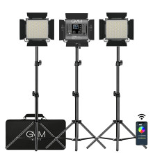 GVM 850D RGB LED Studio Video Light Bi-Color 3-Light Panel Kit