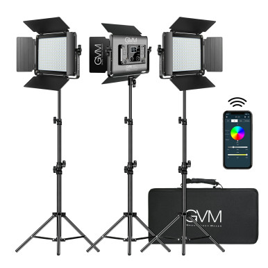 GVM 680RS RGB LED Light Pane 3-Light Kit