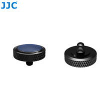 JJC Threaded Deluxe Soft Release Button (Black Plated with Blue Microfiber Leather Surface)