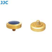 JJC Threaded Deluxe Soft Release Button (Dark Goldenrod Plated with Blue Microfiber Leather Surface)