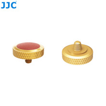 JJC Threaded Deluxe Soft Release Button (Dark Goldenrod Plated with Brown Microfiber Leather Surface)
