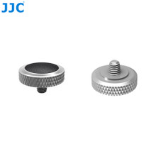 JJC Threaded Deluxe Soft Release Button (Grey Plated with Black Microfiber Leather Surface)