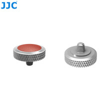 JJC Threaded Deluxe Soft Release Button (Grey Plated with Brown Microfiber Leather Surface)