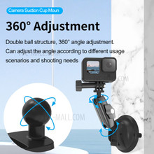 Telesin Suction Cup Mount For Camera(Diameter 8.25Cm)-The Middle Link Pea-Clip Material Is Aluminum Alloy