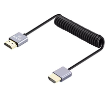 HDMI 2.1 Coiled Cable Full to Full 30cm to 60cm Straight (8K@60Hz / 4K@120Hz)