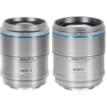SIRUI Sniper 2 Lens Kit with 16mm f/1.2 and 75mm f/1.2 Lens (FUJIFILM X, Silver)