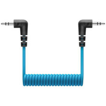 Sennheiser CL 35 Coiled Right-Angle 3.5mm TRS to Right Angle 3.5mm TRS Cable (Non-Locking, Blue)