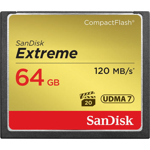 Image of SanDisk Extreme CF 64GB Memory Card (120MB/S)