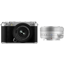 FUJIFILM X-M5 Mirrorless Camera with XC 15-45mm and TTArtisan 27mm f/2.8 Lens (Silver)