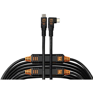Tether Tools TetherPro Optima USB-C Cable (9.4m, Non-Reflective Black, Right-Angle)