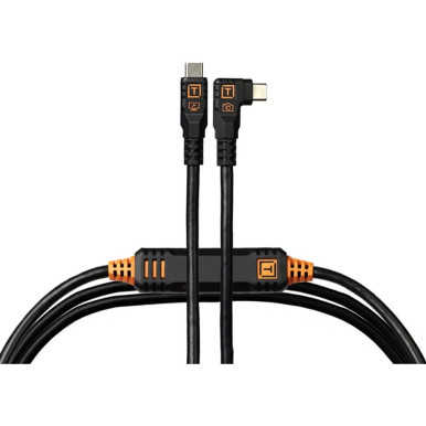 Tether Tools TetherPro Optima USB-C Cable (4.6m, Non-Reflective Black, Right-Angle)