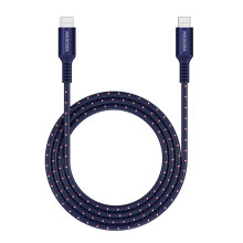 MICRODIA ExeCable Tweed PD240W 1.8m USB-C to USB-C Cable (Navy)