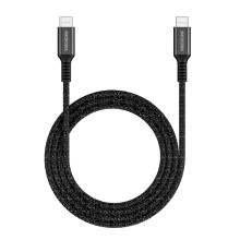 MICRODIA ExeCable Tweed PD100W 1.3m USB-C to USB-C Cable (Charcoal)