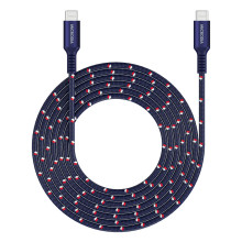 MICRODIA ExeCable Tweed PD100W 2.6m USB-C to USB-C Cable (Navy)