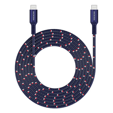 MICRODIA ExeCable Tweed PD100W 2.6m USB-C to USB-C Cable (Navy)