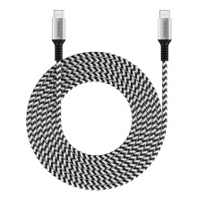 MICRODIA ExeCable Tweed PD100W 2.6m USB-C to USB-C Cable (Zebra)