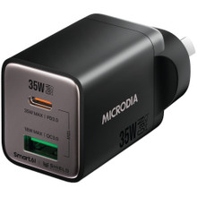 MICRODIA SMARTCube Nano 35W Dual Port GaN Wall Charger (Black)