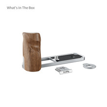 SmallRig 5223 L-Shaped Mount Plate with Wooden Handle for FUJIFILM X half (Silver)