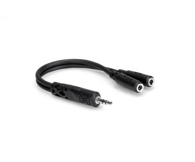 Hosa Technology Stereo Mini (3.5mm) Male to 2 Stereo Mini (3.5mm) Female Y-Cable - 15cm