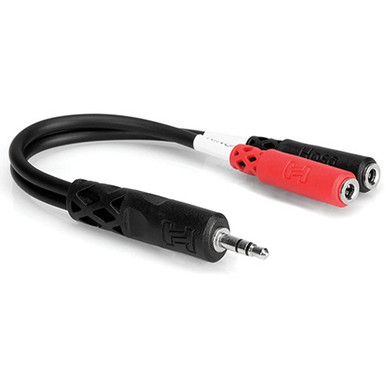 Hosa Technology Stereo Mini (3.5mm) Male to 2 Mono Mini (3.5mm) Female Y-Cable- 15cm