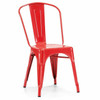 French Modern Industrial Dining Room Metal Side Chairs in RED