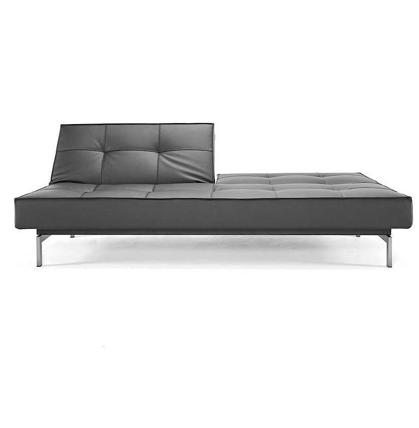 Splitback Leather Convertible Sofa Bed