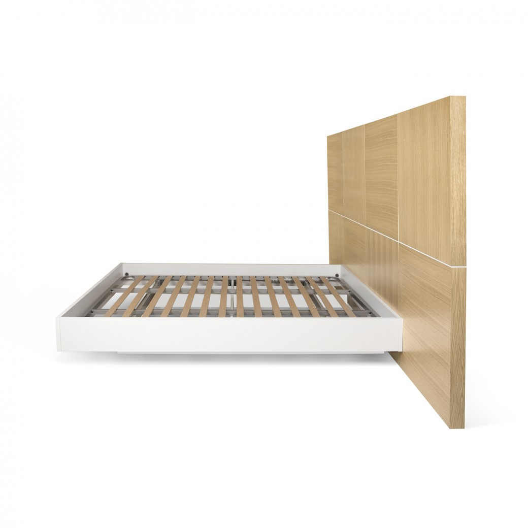 Tema Home Modern Dusk Platform Bed Frame, Queen, King, White, Oak