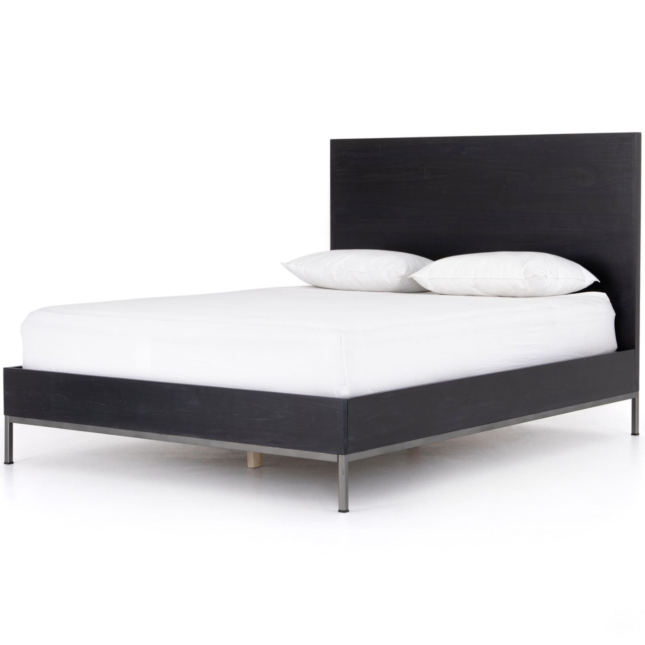 Trey Black Solid Wood Platform Bed