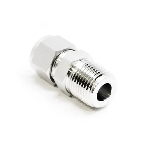 Stainless 1-1/4" Tube x 1-1/2" MNPT Straight #DMC-20-24N-S Stainless 1-1/4" Tube x 1-1/2" MNPT Straight #DMC-20-24N-S