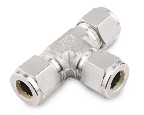 Stainless 5/16" Tube x 5/16" Tube x 5/16" Tube Tee #DT-5-S Stainless 5/16" Tube x 5/16" Tube x 5/16" Tube Tee #DT-5-S