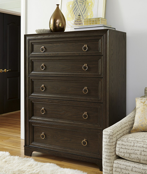 California Rustic Oak 5 Drawer Tall Chest
