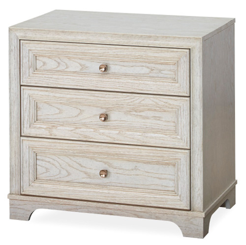 California Rustic White Oak 3 Drawers Nightstand