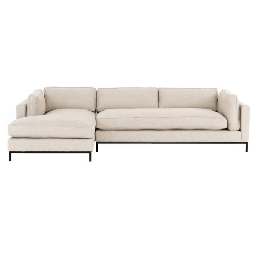 Grammercy Modern Sand Fabric 2 Piece Sectional Sofa, LAF
