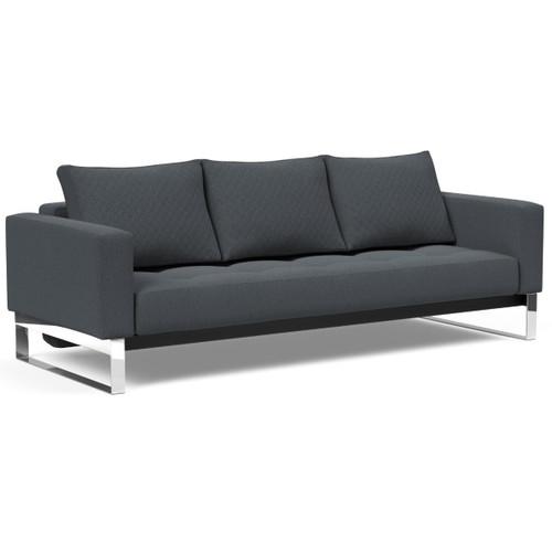 Cassius Quilt Full Size Sleeper Sofa Bed with Chrome Legs