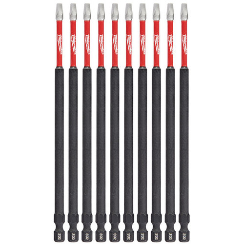 Milwaukee 48-32-4215 SHOCKWAVE 6 in. Impact Square Recess #2 Power Bits (10 Pack)