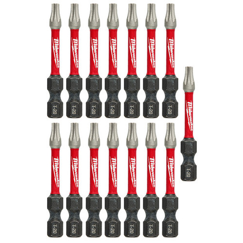 Milwaukee 48-32-5012 SHOCKWAVE 2 in. Impact T20 Power Bits (15 Pack)