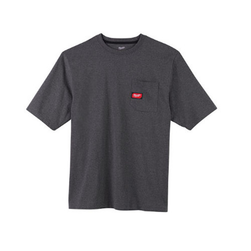 Milwaukee 601G-M Heavy Duty Pocket T-Shirt (601), Short Sleeve, Gray, Medium