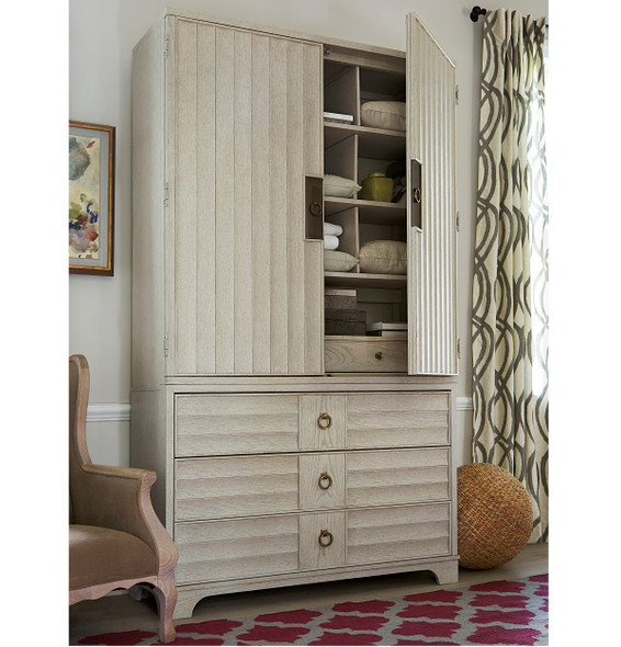 Universal California Rustic Oak white armoire