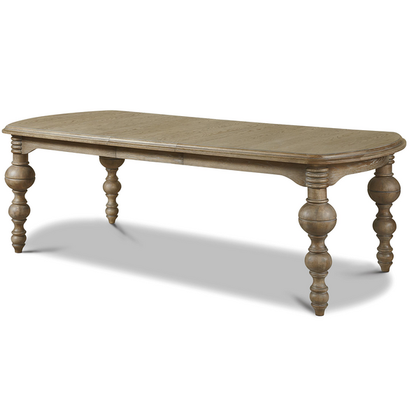 French Weathered Oak Grandeur Baluster Extension Dining Table 78"
