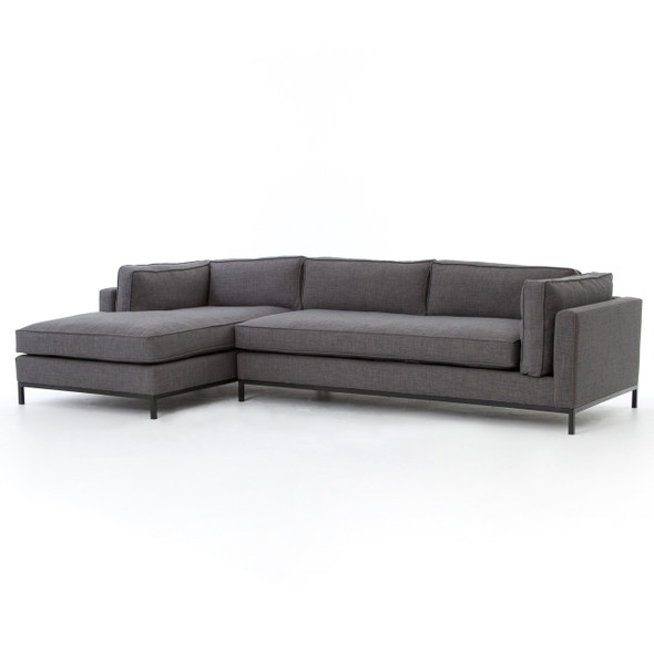 Grammercy Upholstered Modern 2 Piece Sectional Sofa - Charcoal