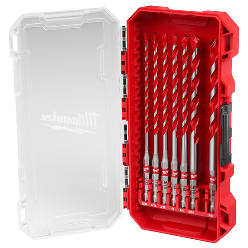 Milwaukee 48-20-9052 7pc. SHOCKWAVE Carbide Hammer Drill Bit Kit