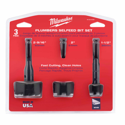 Milwaukee 49-22-0030 Selfeed Bit Plumbers Kit 3 Piece