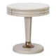 California Rustic Oak 1 Drawer White Round End Table sale