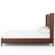 Newhall Vintage Tobacco Upholstered Wingback Bed 55"