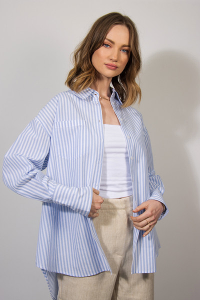 Brooke Shirt in Blue & White Stripe