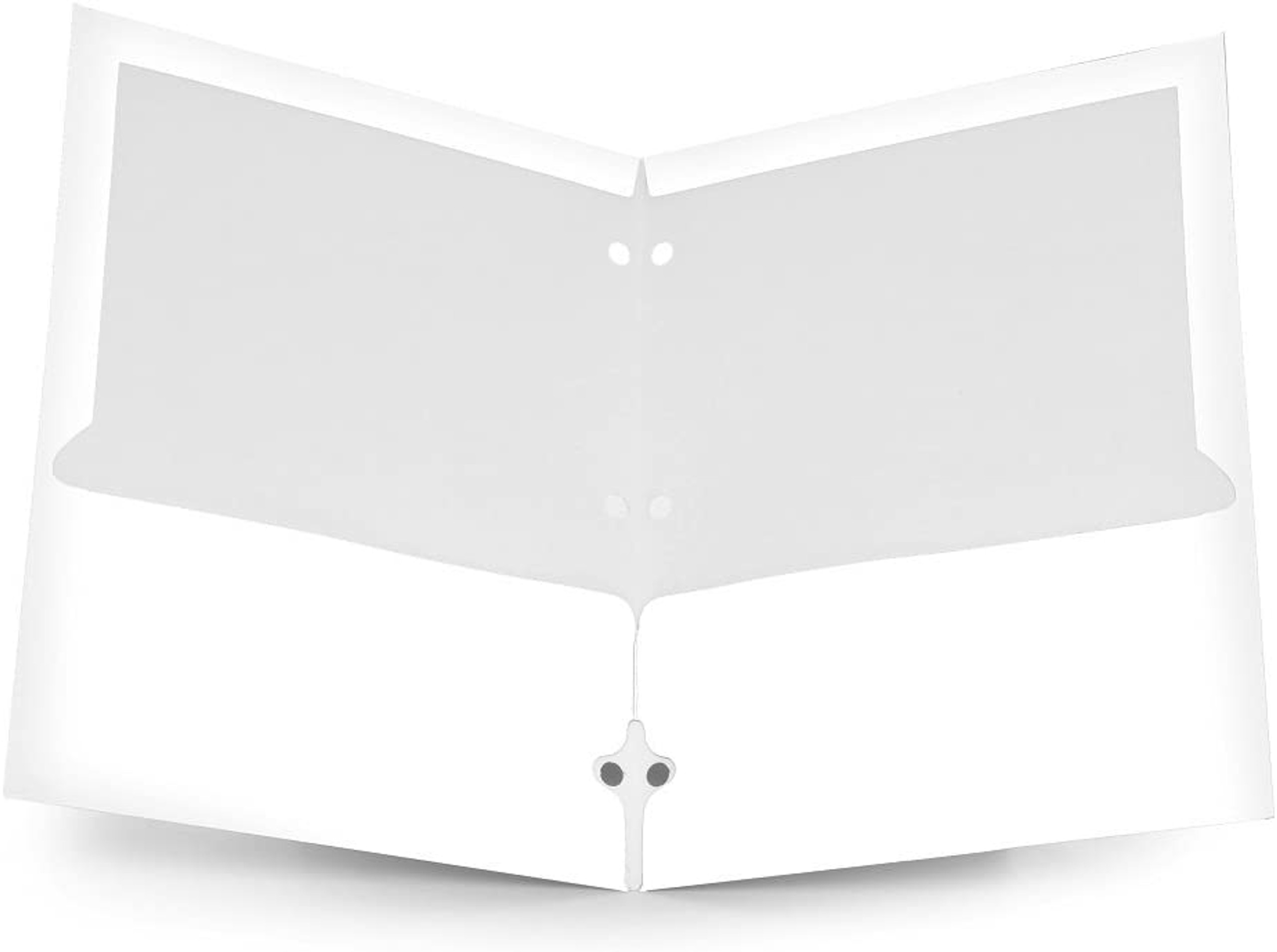 Promarx 2-Pocket 3-Hole Punch Glossy Portfolio Folder, White